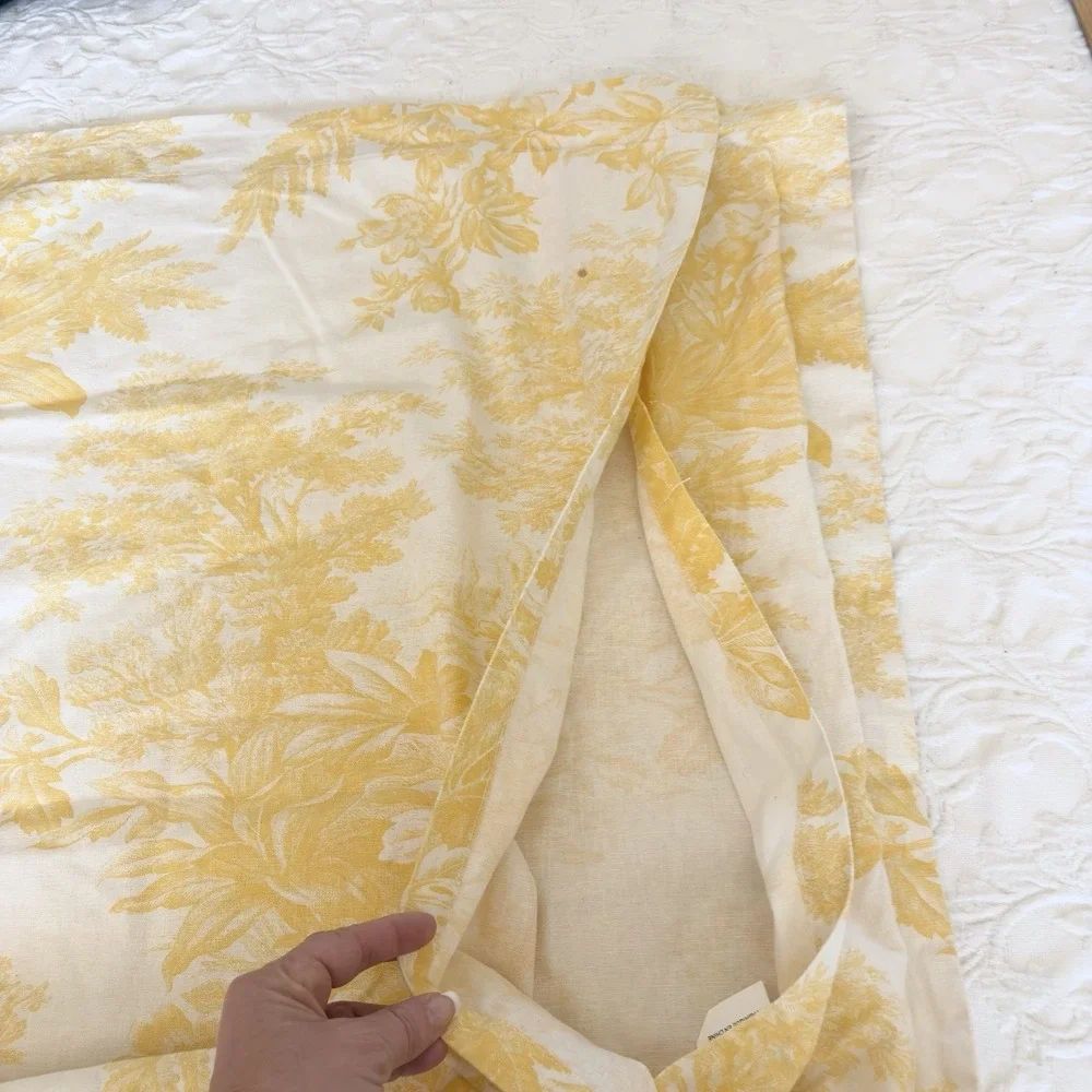 Pottery Barn Yellow Linen Cotton Matine Toile Euro Sham French Country Cottage